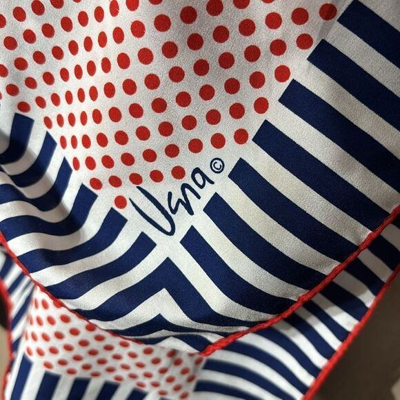 Vera by Vera neuman rectangle scarf patriotic 4th of July polka dot stripe - Picture 3 of 4